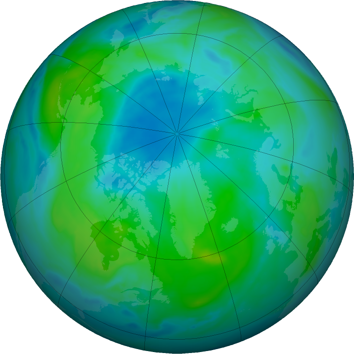 Arctic ozone map for 02 September 2020